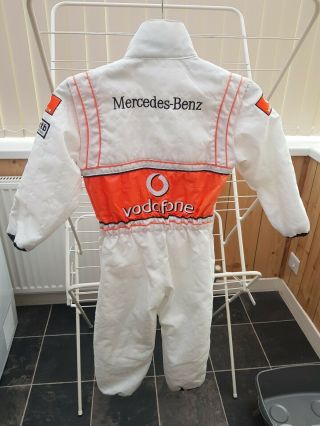 Vodafone Mclaren Mercedes Kids Race Suit F1 Rare Hamilton Button Uk Size medium 2