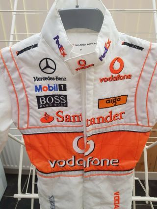 Vodafone Mclaren Mercedes Kids Race Suit F1 Rare Hamilton Button Uk Size medium 3