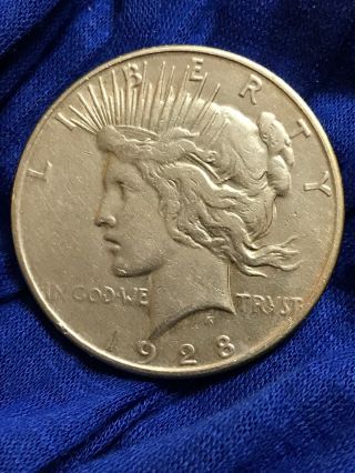 1928 Silver Us $1 Peace Dollar - High Relief Rare Authentic Rare