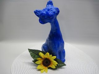 Fenton Alley Cat Rare Periwinkle Blue Glossy Finish