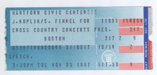 Rare Boston & Farenheit 11/3/87 Hartford Ct Civic Center Ticket Stub