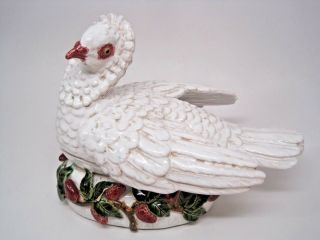 Rare Vintage Bergdorf Goodman Ceramic Turkey Dish Boat W/ Covered Lid Spain