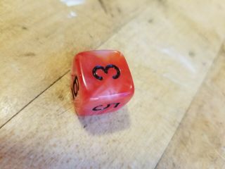 Chessex dice mystic or mystique red,  single d6 / oop and EXTREMELY rare,  vhtf 2