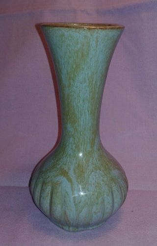 Blue Mountain Pottery 1969 Rare Glaze Vase Baby Blue And Olive Drip