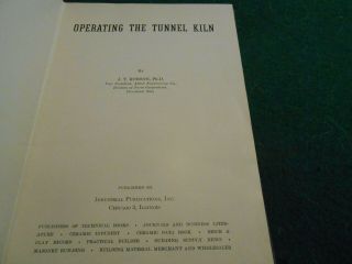 OPERATING THE TUNNEL KILN Robson Ceramics/Pottery Firing How - To Rare 1954 BOOK 2