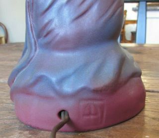 Rare Van Briggle Pottery Damsel of Damascus Pink Lamp w/ Butterfly Shad 7