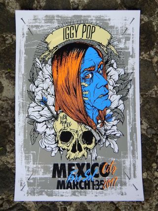 Iggy Pop Poster Mexico City Numbered Rare