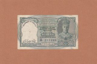 British Government Of Pakistan 5 Rupees 1948 P - 2 Af,  King George Vi Rare