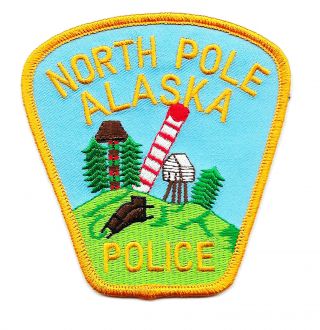 Police Patch Alaska North Pole Santa Claus Christmas Letters Candy Cane Rare