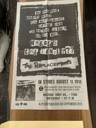 The Replacements Rare Promo Poster For Twin Tone Vinyl Box Set Near 14 " X23 "
