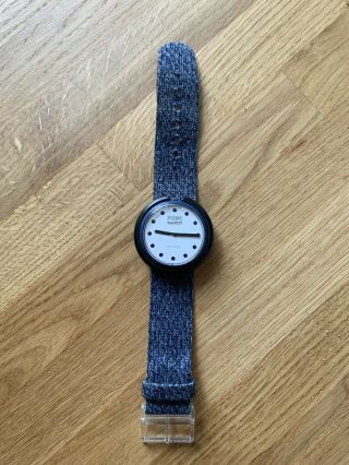 Vintage Blue Fabric Pop Swatch Watch.  Needs Battery - Rare
