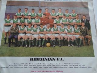 Hibernian Fc 1964 - 65 Rare Squad Picture Jock Stein Pat Stanton Jimmy O Rourke