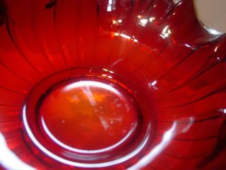 Vintage Rare Fenton Ruby Red Silvercrest Low Ruffled Bowl 5