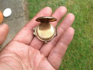1800s 9k Solid Gold Enamelled Watch.  Rare Solid Gold Watch.  9k Gold Watch 5