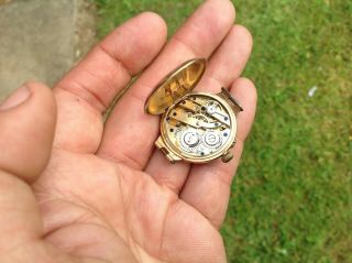 1800s 9k Solid Gold Enamelled Watch.  Rare Solid Gold Watch.  9k Gold Watch 7