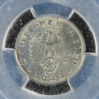 5 Pfennig 1944 - D Pcgs Ms64 Germany Thrid Reich Zinc Coin Bu Unc Rare