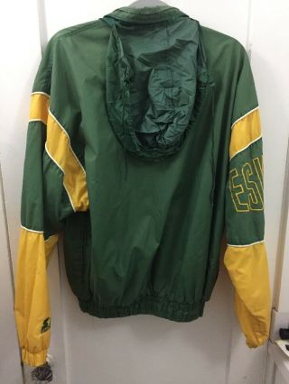 Rare Large Edmonton Eskimos Zip Up Starter Lite Hooded Jacket Vintage 96 - 97 CFL 3