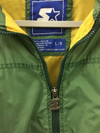 Rare Large Edmonton Eskimos Zip Up Starter Lite Hooded Jacket Vintage 96 - 97 CFL 4