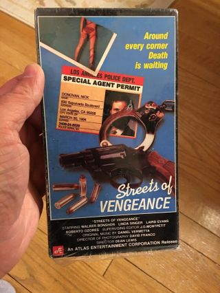 Streets Of Vengeance Vhs Rare Action Sleaze Atlas Entertainment 1992 Look