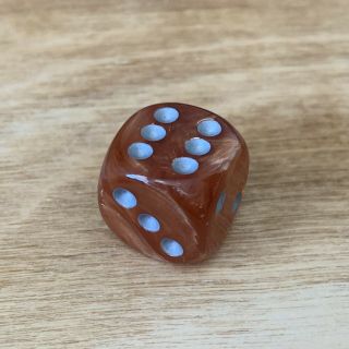 Chessex Leaf Copper 16mm Pipped D6 Oop Rare Dice