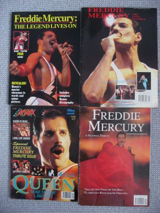 Freddie Mercury 4 Magazines Vintage Posters Discography Rare Pics Queen Look