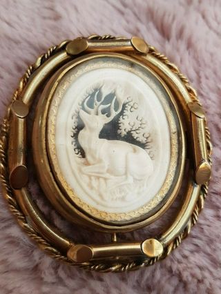 Rare Victorian Mourning Brooch Pin Double Turn Photo
