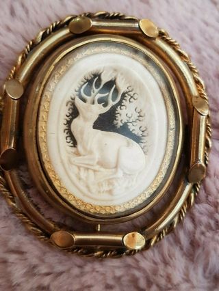 Rare Victorian Mourning Brooch Pin Double Turn Photo 4