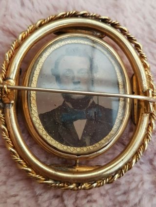 Rare Victorian Mourning Brooch Pin Double Turn Photo 5