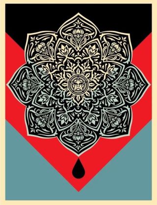 Shepard Fairey Obey Giant MANDALA RED Signed Numbered Screen Print RARE 4