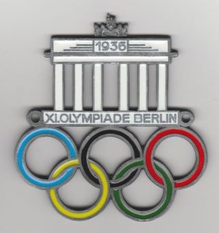 Orig.  Car Badge Olympic Games Berlin 1936 // Metal / Enamelled Extrem Rare