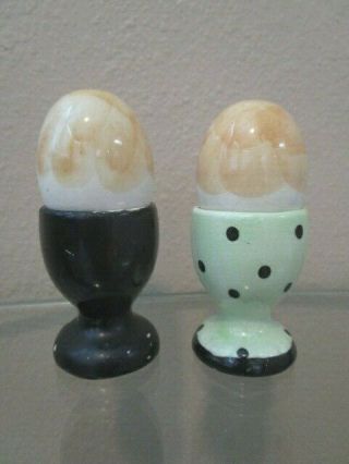 RARE Vintage Egg Man & Woman Salt & Pepper Set Japan 2