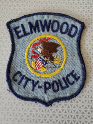 Elmwood Illinois City Police Patch Rare Vintage Old Shoulder Patch