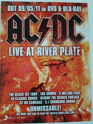 Angus Young (ac/dc) Hand Signed Dvd Blu - Ray Poster - Rare - Autographed