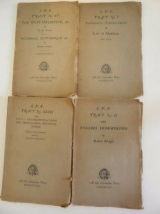 Joblot Of Rare Paperbacks By Robert Bridges From 1929 Spe Tract Books
