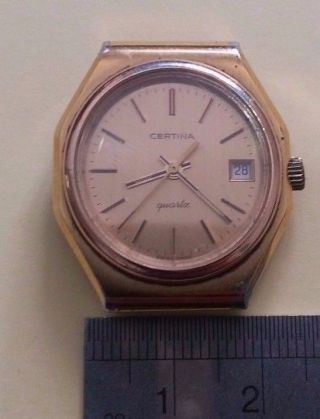 Certina 711 Quartz Swiss Movement Wrist Watch Old Watch Vintage Rare Lady/women