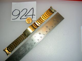 Vintage Rare Longines Quality Stainless Steel Gold Tone Watch Band 18mm Lug