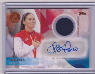 Awesome Rare 2016 Topps Olympic Sue Bird Auto Relic Card 11/25 Uconn Wnba