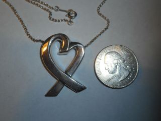Tiffany & CO.  PALOMA PICASSO EXTRA LARGE RARE LOVING HEART Sterling NECKLACE 5
