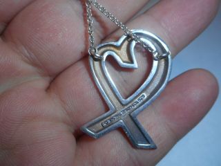 Tiffany & CO.  PALOMA PICASSO EXTRA LARGE RARE LOVING HEART Sterling NECKLACE 7