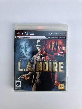 L.  A.  Noire Playstation 3 Ps3 Cib Complete With Badge Pursuit Negatives Rare