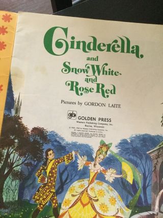 A Golden Book Cinderella and Snow White and Rose Red 1962 rare vintage paperback 4