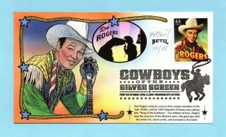 U.  S.  Fdc 4446 Rare Bevil Cachet - Roy Rogers From Cowboys Of Silver Screen