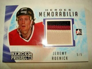 16/17 Itg Heroes And Prospects Jeremy Roenick Memorabilia Patch 5/5 Ssp Rare