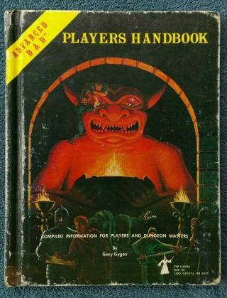 Advanced Dungeons & Dragons Players Handbook By Gary Gygax Vintage Rare Tsr 1980