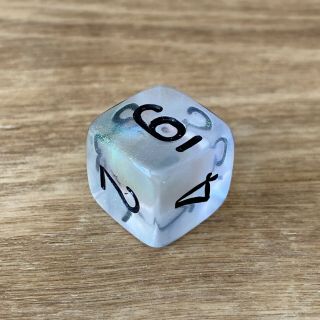 Chessex Borealis Clear (green Shift) D6 Oop Rare Dice - Has Flaws