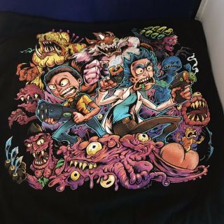 Rick And Morty T - Shirt Adult Swim Ripple Junction Comic Con Rare Size Xl