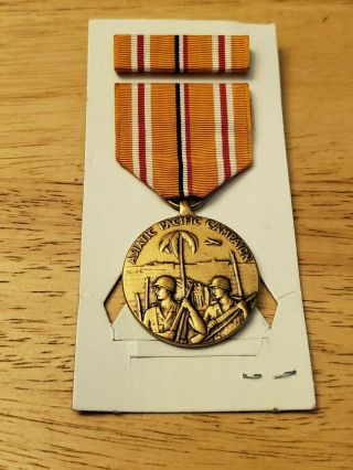 Wwii Us Navy Asiatic Pacific Theatre Campaign Medal Ribbon Bar 1941 1945 Rare