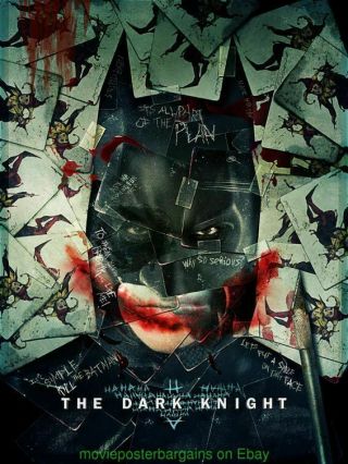 Dark Knight Movie Poster Ss 27x40 Very Rare 2008 Wilding Christian Bale