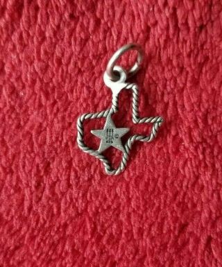 James Avery sterling silver 925 rare Texas & star rope state charm 1 2