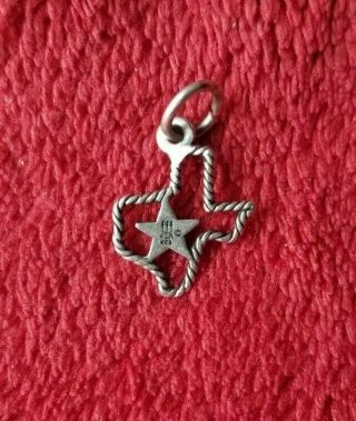 James Avery sterling silver 925 rare Texas & star rope state charm 1 5